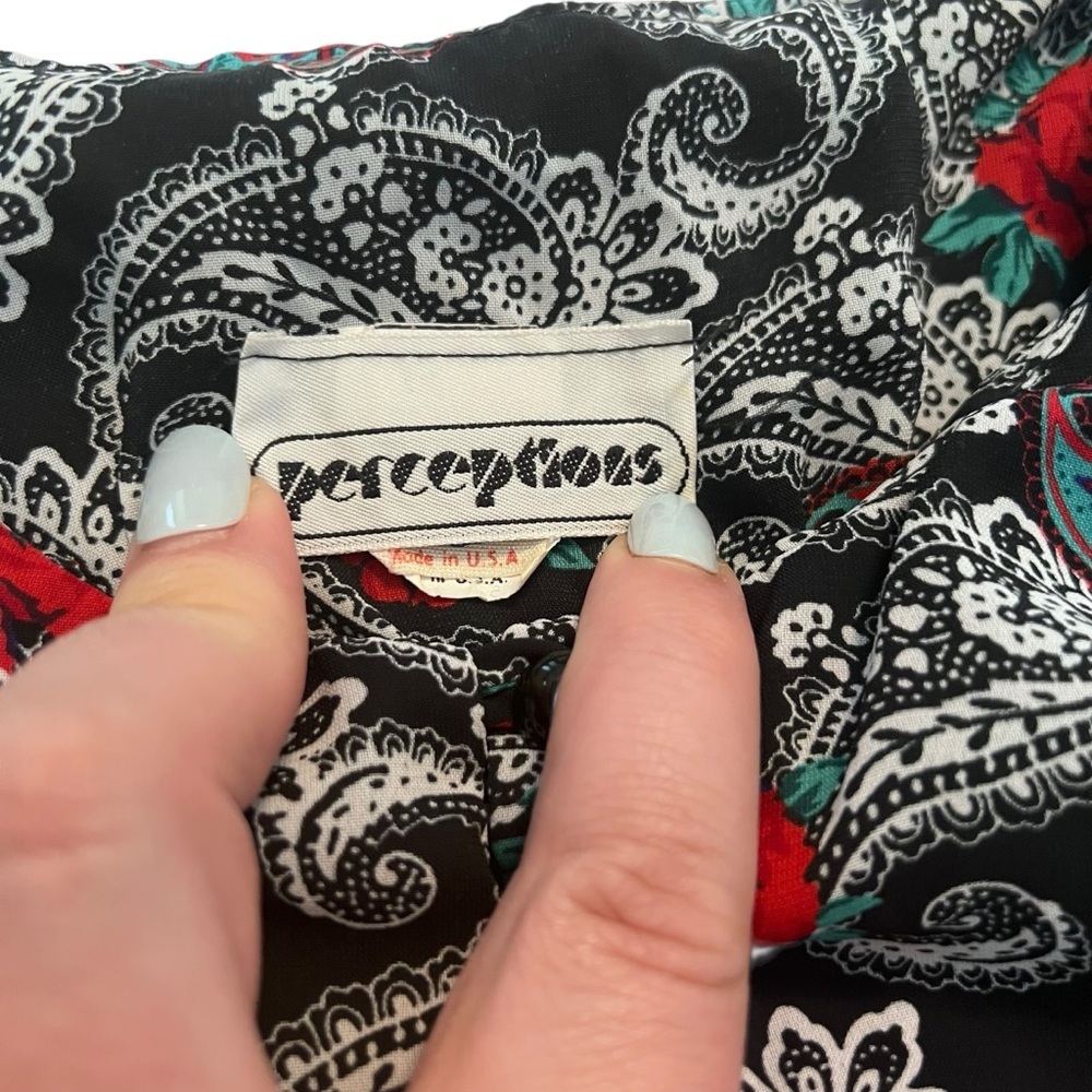 Vintage Perceptions Union Made Dress – Paisley Rose Print, 70s/80s Boho Midi‎ - Picture 10 of 10